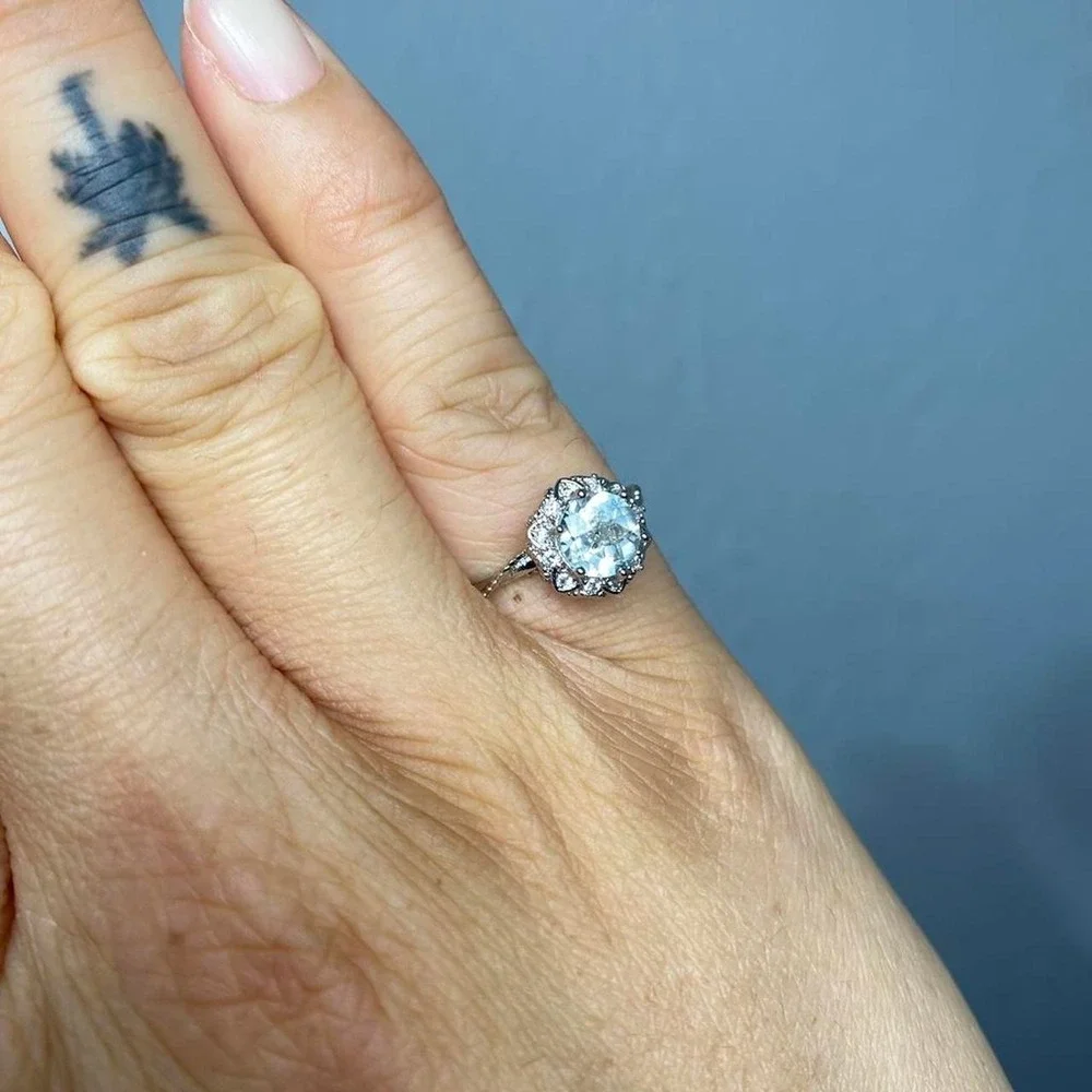CLEAR QUARTZ CRYSTAL ADJUSTABLE RING